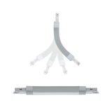 Grijze flexibele LED-railsconnector voor modulaire verlichtingssystemen met metalen aansluitingen