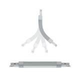 Connecteur flexible LED gris et section droite pour système d'éclairage sur rail moderne