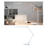 Witte metalen LED-bureaulamp met verstelbare arm voor kantoor- en leesverlichting