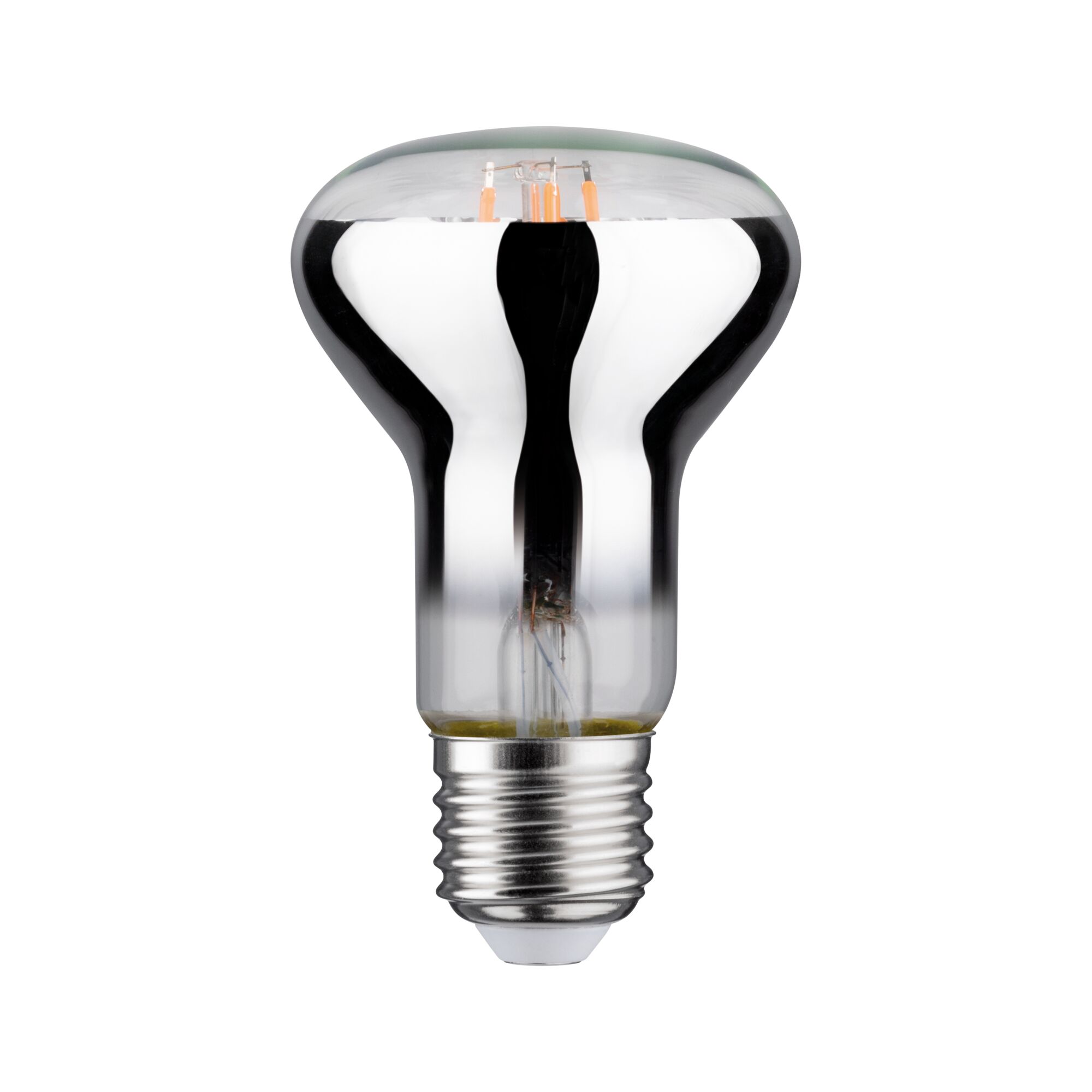 Reflektierende LED-Lampe mit silbernem Glas und E27-Fassung für energiesparende Beleuchtung