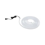 Witte flexibele LED-lichtstrip van kunststof met zwarte aansluitkabel voor decoratieve verlichting