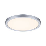 Rundes LED-Deckenlicht mit silbernem Aluminiumrahmen und warmweißem Licht für moderne Innenräume
