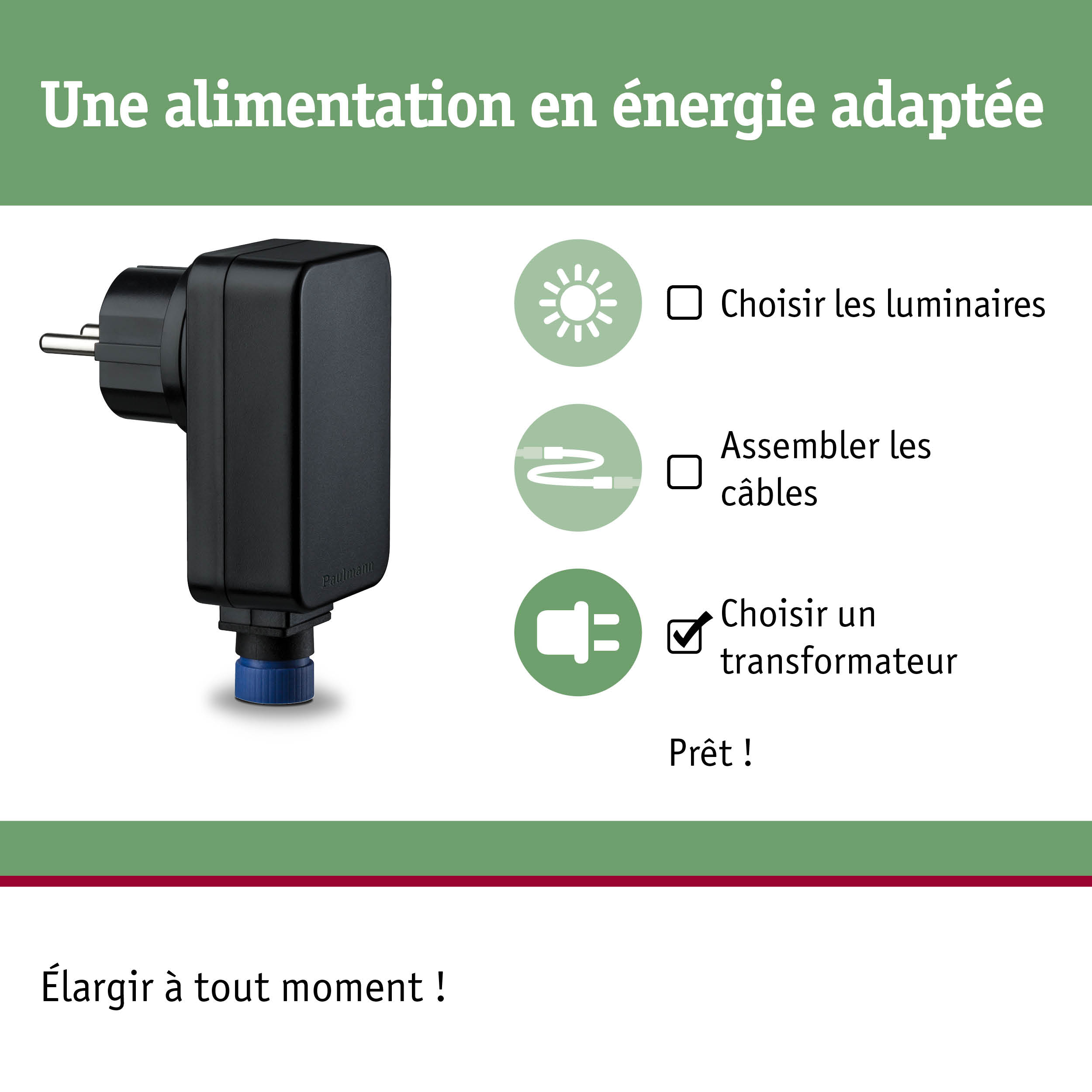 Plug & Shine Alimentation électrique 230/24V DC IP44 230/24V 21VA Noir