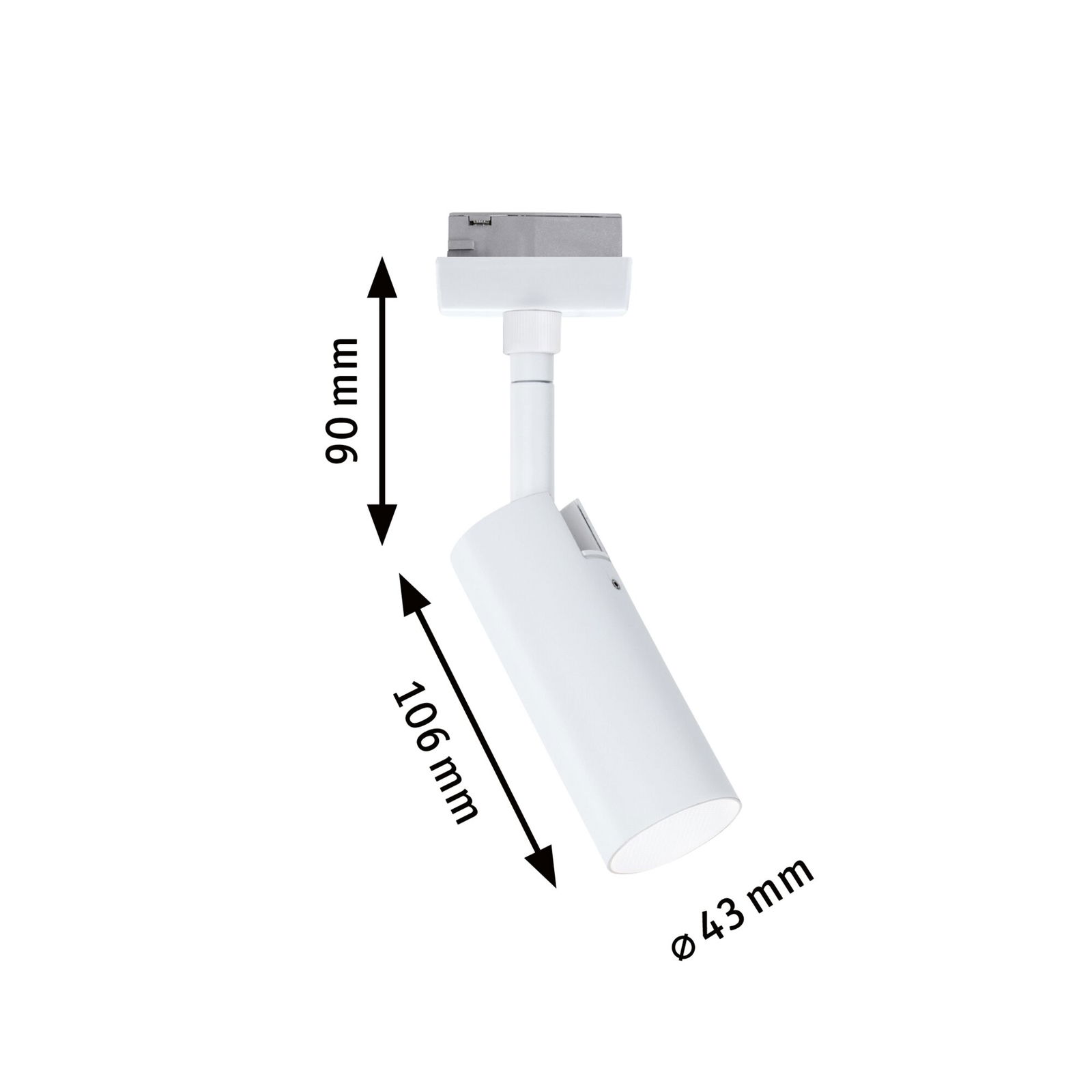 URail LED-skinnespot 3-Step-Dim Tubo Enkelt spot 170lm 4W 4000K dæmpbar 230V Signal hvid