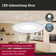 LED-inbouwlamp Nova wit met neutraal wit licht en IP44-classificatie tegen spatwater