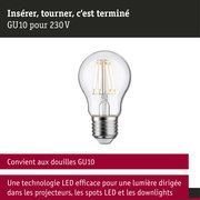 Filament 230 V Ampoule LED E27 favorable aux insectes 420lm 4,3W 2200K Clair