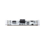 Electronic circuit board with white connectors and black components for LED lighting systems