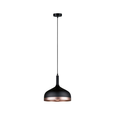 Black metal pendant lamp with copper edge for stylish modern home lighting