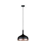 Nowoczesna czarna lampa wisząca z miedzianym obrzeżem z metalu do eleganckiego oświetlenia wnętrz