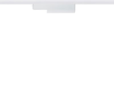 White metal track system for LED lighting, modern design for flexible light installation