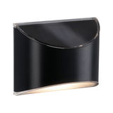 Black metal solar wall light with warm white LED for energy-saving outdoor lighting