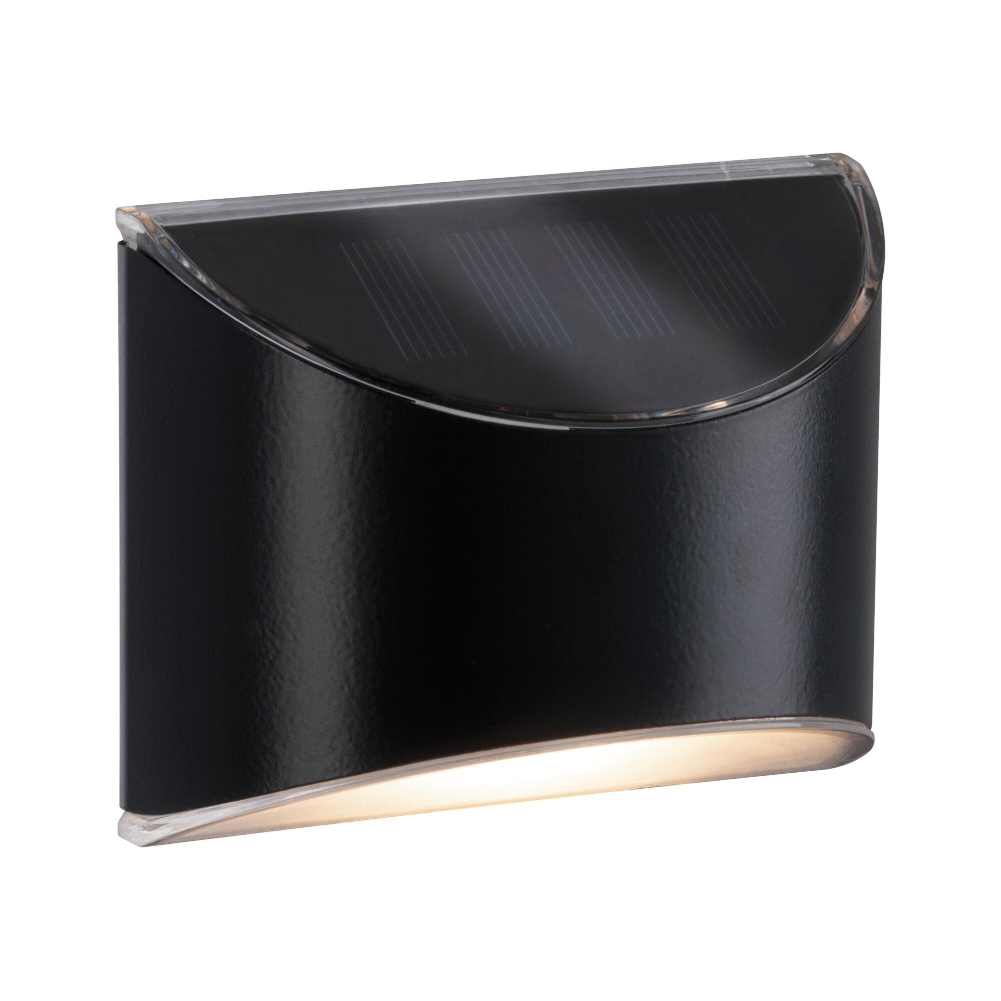 Solar Luminaire d'allée LED Elliot IP44 3000K 5lm Anthracite Applique murale noire en métal avec design incurvé et lumière LED blanc chaud pour éclairage intérieur moderne