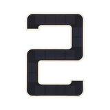 Sort solpanel i kantet C-form med hvide kanter til bæredygtig energiproduktion