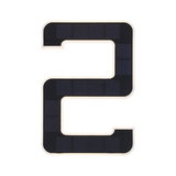 Black solar panel in angular C-shape with white edges for sustainable energy generation