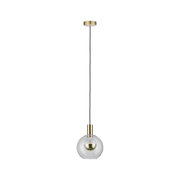 Lampa wisząca ze szklanym kloszem i mosiężnym metalem, nowoczesny design do wnętrz