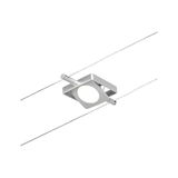 Moderner quadratischer Seilstrahler aus silbernem Metall mit rundem LED-Licht für flexible Beleuchtung