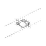 Moderner quadratischer Seilstrahler aus silbernem Metall mit rundem LED-Licht für flexible Beleuchtung