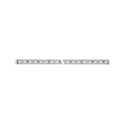 Flexible LED strip with white LEDs on silver circuit board for versatile lighting applications