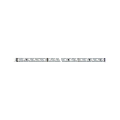 Flexible LED strip with white LEDs on silver circuit board for versatile lighting applications