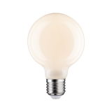 Round LED bulb with matte white finish and E27 base for energy-efficient lighting solutions