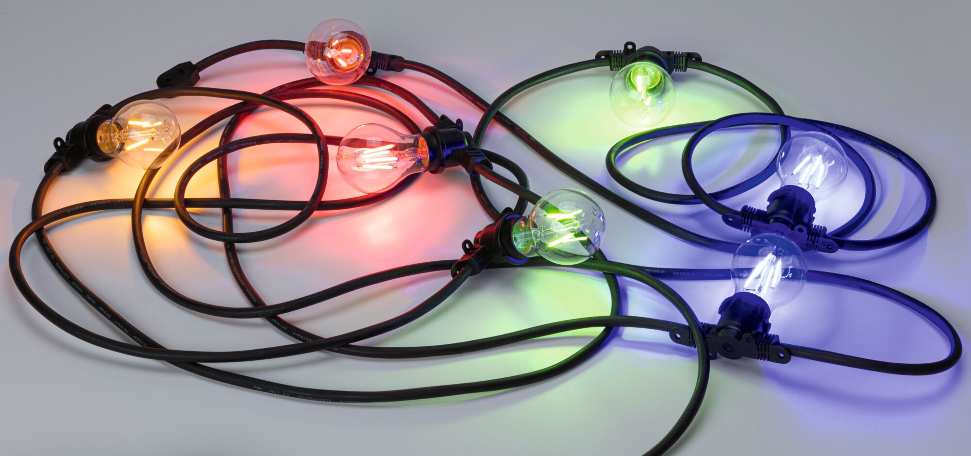 Fairy lights IP44 E27 8,6m max. 7x10W 230V Black