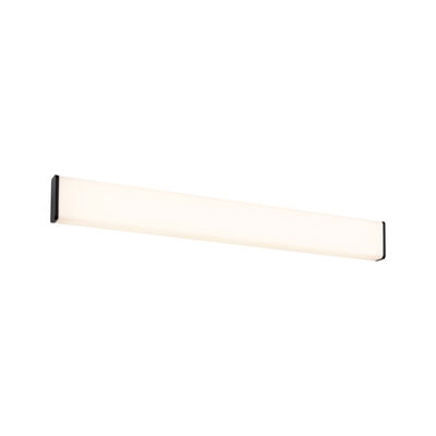 Slim white LED wall light with black frame, modern indoor lighting for hallway and bathroom