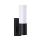 Applique murale extérieure moderne en métal noir avec verre blanc pour éclairage de jardin