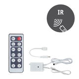 White IR remote control with controller and cables for dimmable LED lighting systems