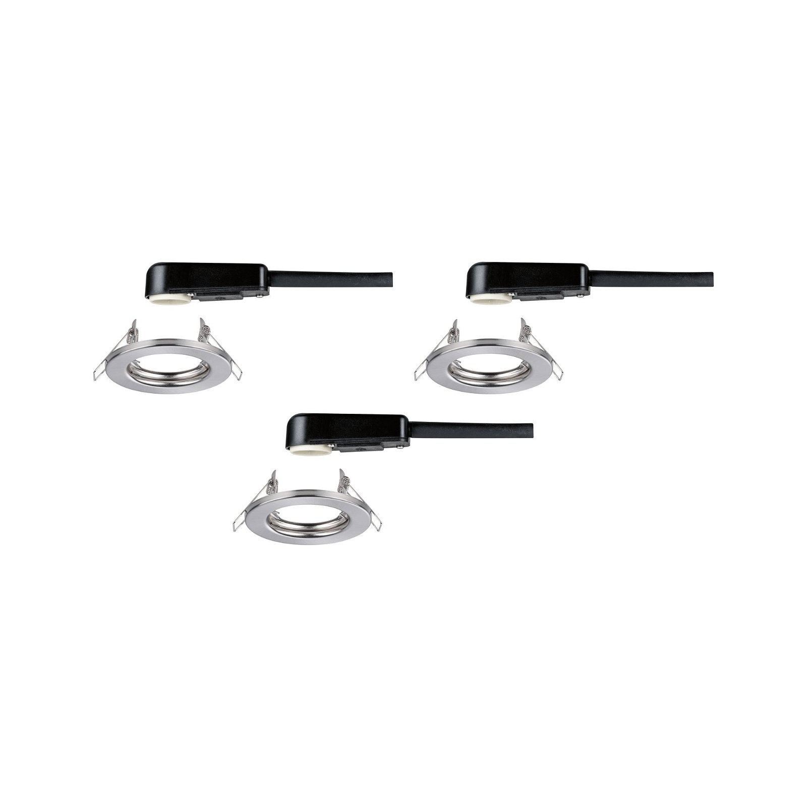 Recessed luminaire 3-piece set Rigid round 80mm GU10 max. 3x10W 230V dimmable Brushed iron