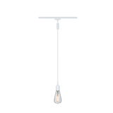 Minimalist white pendant light with clear bulb design for modern indoor lighting solutions