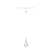 Minimalistische weiße Pendelleuchte mit klarem Glühbirnen-Design für moderne Innenbeleuchtung