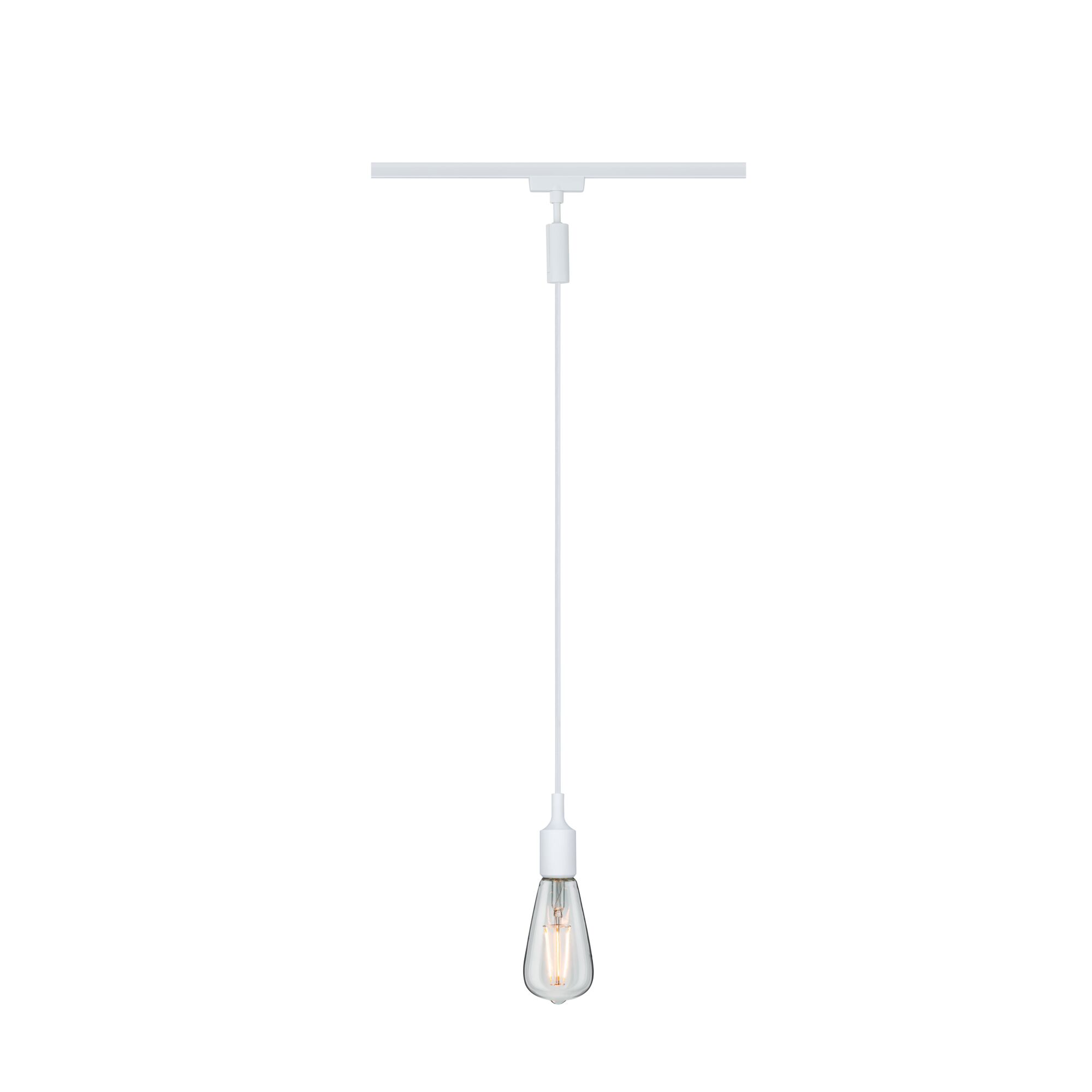 Minimalistische weiße Pendelleuchte mit klarem Glühbirnen-Design für moderne Innenbeleuchtung