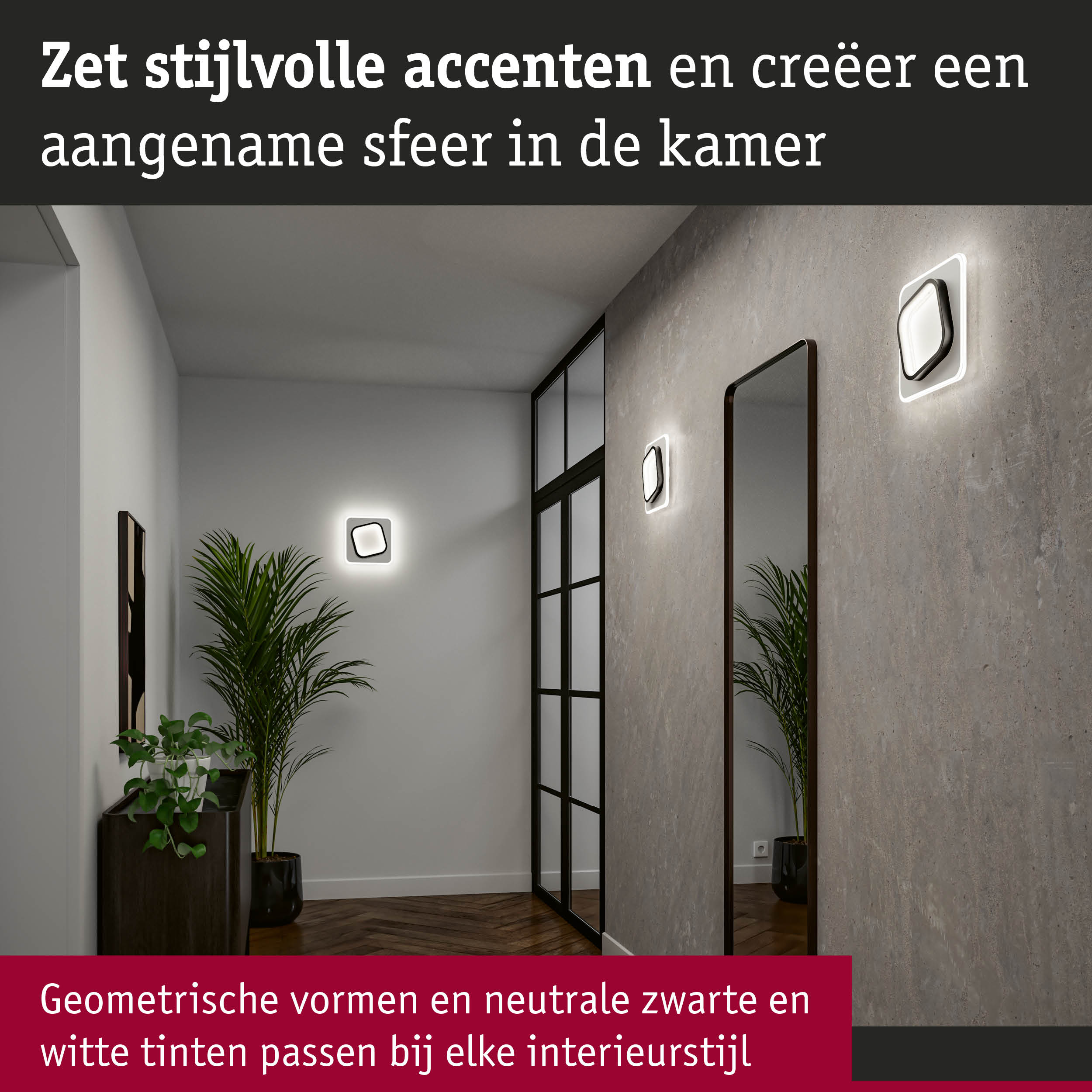 Moderne wandlampen met geometrisch zwart-wit design voor stijlvolle accenten en sfeerverlichting