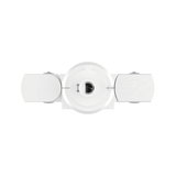 White plastic lamp socket module with central opening and side covers for LED lighting fixtures
