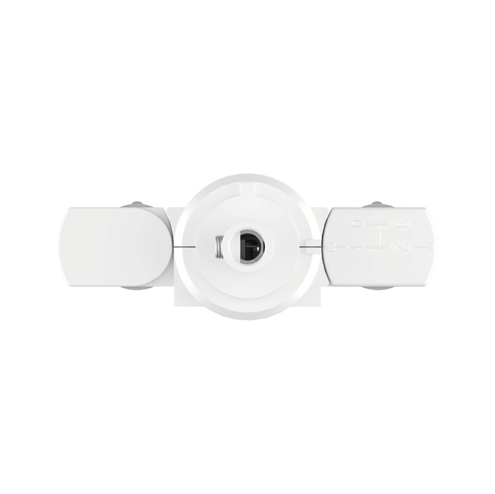 White plastic joint with screw mechanism for adjustable lighting connection