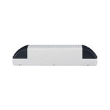 White LED light panel with black plastic end caps for modern lighting solutions