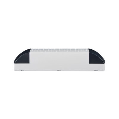 Weißes LED-Lichtpanel mit schwarzen Endkappen aus Kunststoff für moderne Beleuchtungslösungen