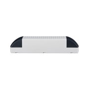 Weißes LED-Lichtpanel mit schwarzen Endkappen aus Kunststoff für moderne Beleuchtungslösungen
