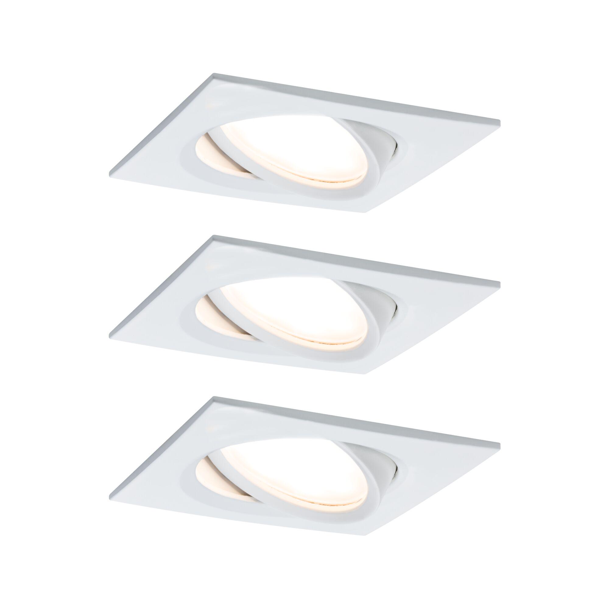 White square metal recessed spotlight with adjustable LED light for modern interior lighting solutions