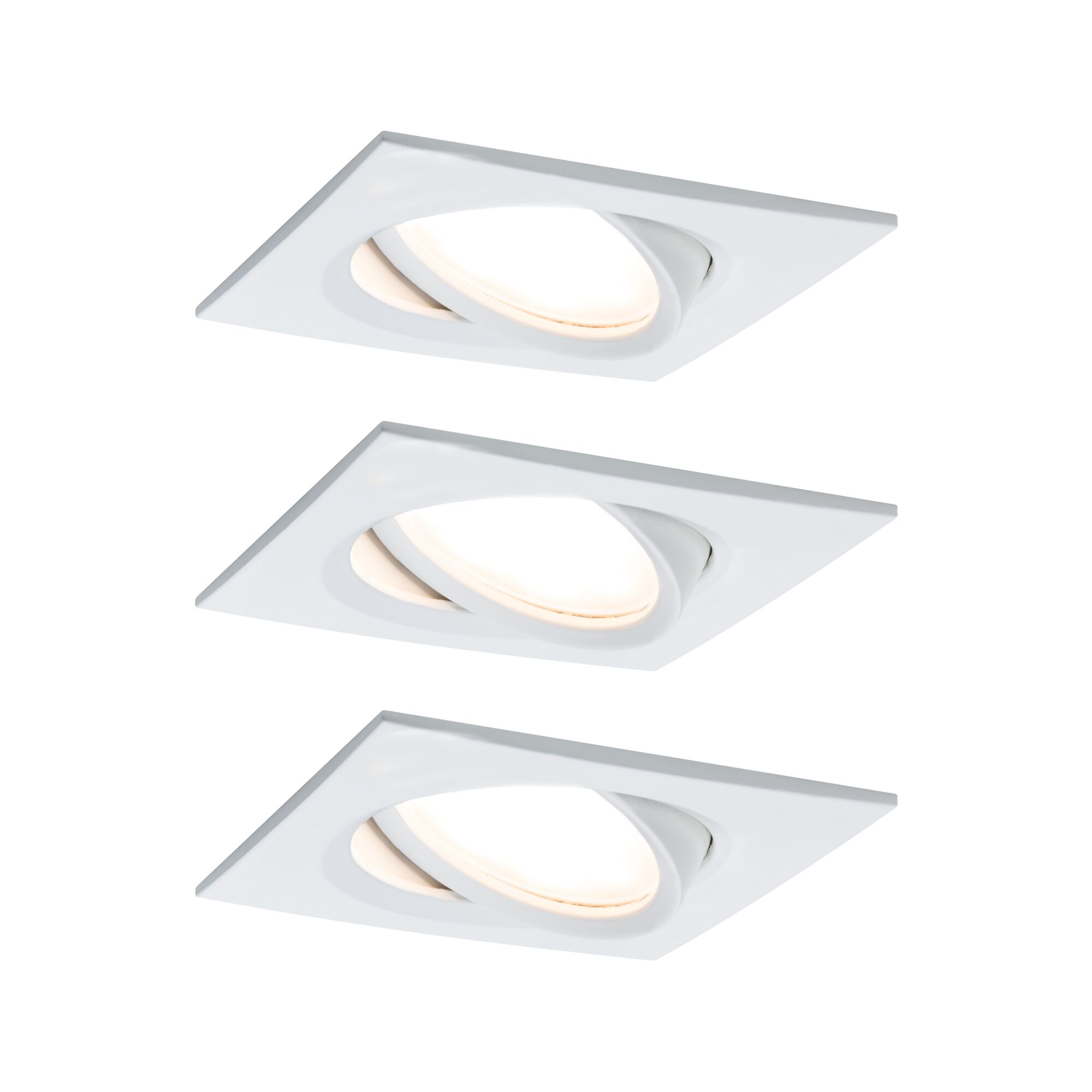 Weißer quadratischer Einbaustrahler aus Metall mit schwenkbarem LED-Licht für moderne Innenbeleuchtung