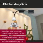 Witte LED-inbouwlamp Nova met aluminium frame voor directe 230V aansluiting