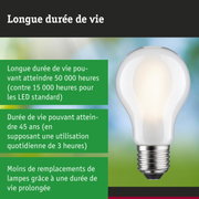 Ampoule LED avec durée de vie de 50 000 heures, lampe économique et durable