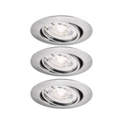 Runder Einbaustrahler aus gebürstetem Aluminium in Silber mit klarem Glas und LED-Leuchte