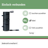 Schwarzes Verbindungskabel mit Steckern, Auswahloption Kabel aktiviert, einfache LED-Beleuchtung Installation