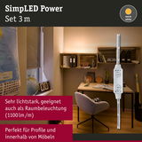 SimpLED Power LED-Lichtband 3m in warmweiß, ideal für Möbelbeleuchtung und Raumlicht mit 1100 Lumen pro Meter