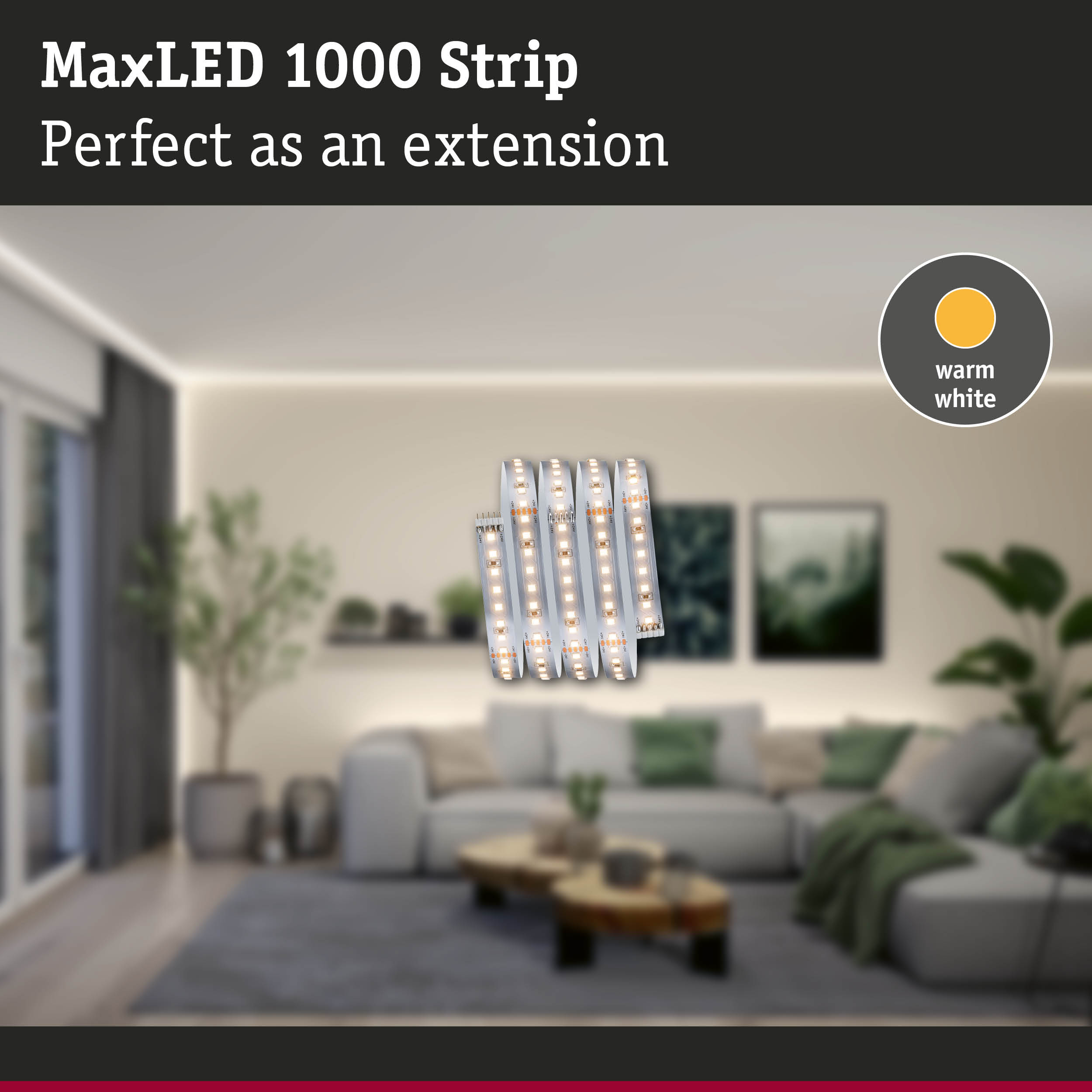 MaxLED 1000 Strip warm white LED light strip perfect as extension for home lighting