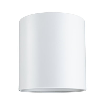 Rund hvid metal loftslampe med enkelt design til moderne indendørs belysning
