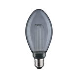 Light bulb with smoked glass and visible LED filament, energy-saving lighting solution
