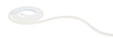 Flexible white LED strip light with frosted cover for decorative lighting and ambient accents
