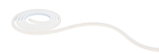 Flexible white LED strip with frosted cover for decorative lighting and ambient room accents
